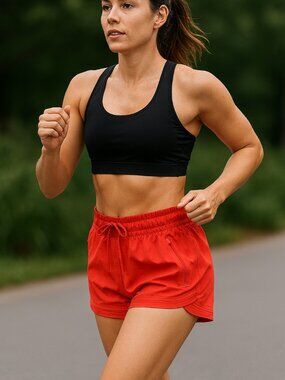 Athleta Newport Board Shorts Women’s Size L Orange Lightweight Running Training